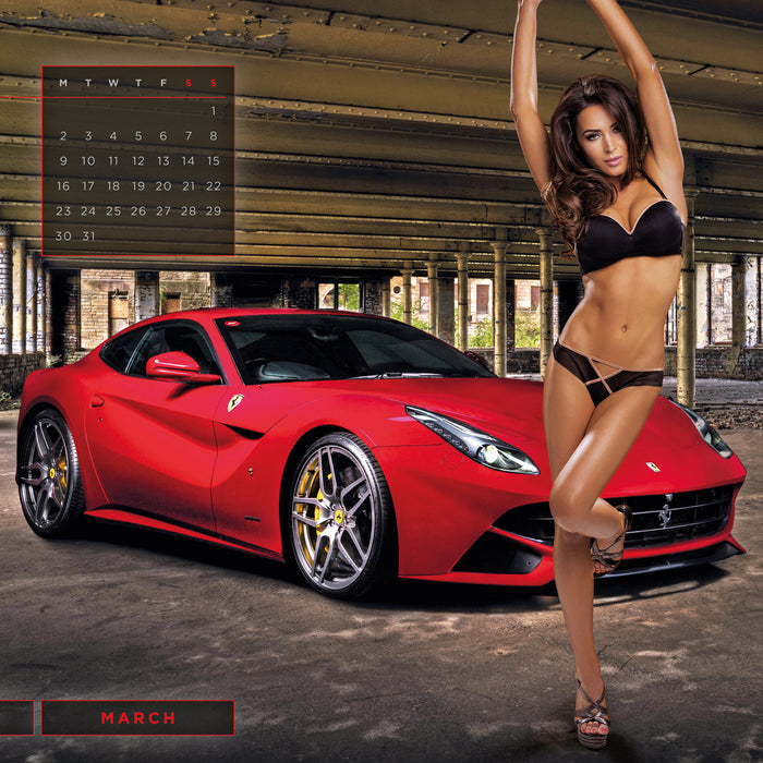 Girls & Cars  2026 Square Wall Calendar
