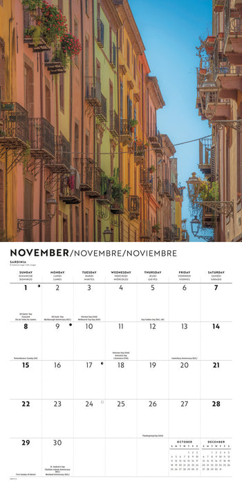 Italia 2026 Square Wall Calendar