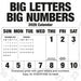 Big Letters Big Numbers 2026 Square Wall Calendar