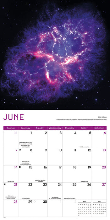 Hubble Space Telescope 2026 Square Wall Calendar