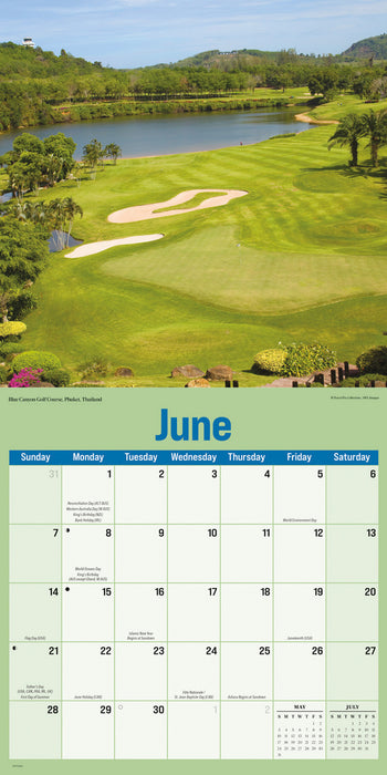 Golf Courses Photo 2026 Square Wall Calendar