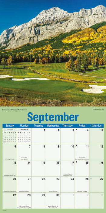 Golf Courses Photo 2026 Square Wall Calendar