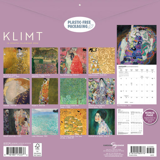 Klimt 2026 Square Wall Calendar