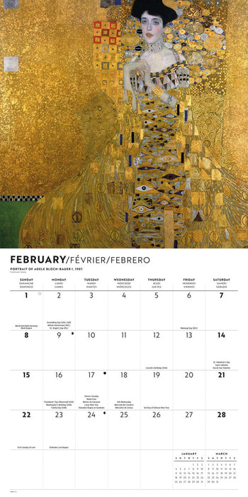 Klimt 2026 Square Wall Calendar