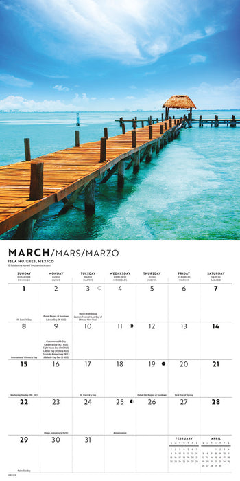 Island Paradise 2026 Mini Wall Calendar