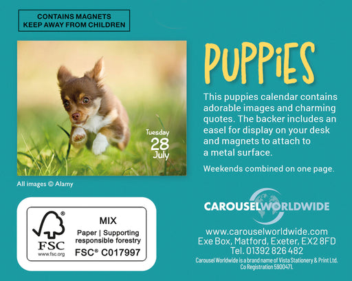 Puppies 2026 Mini Page-A-Day Calendar