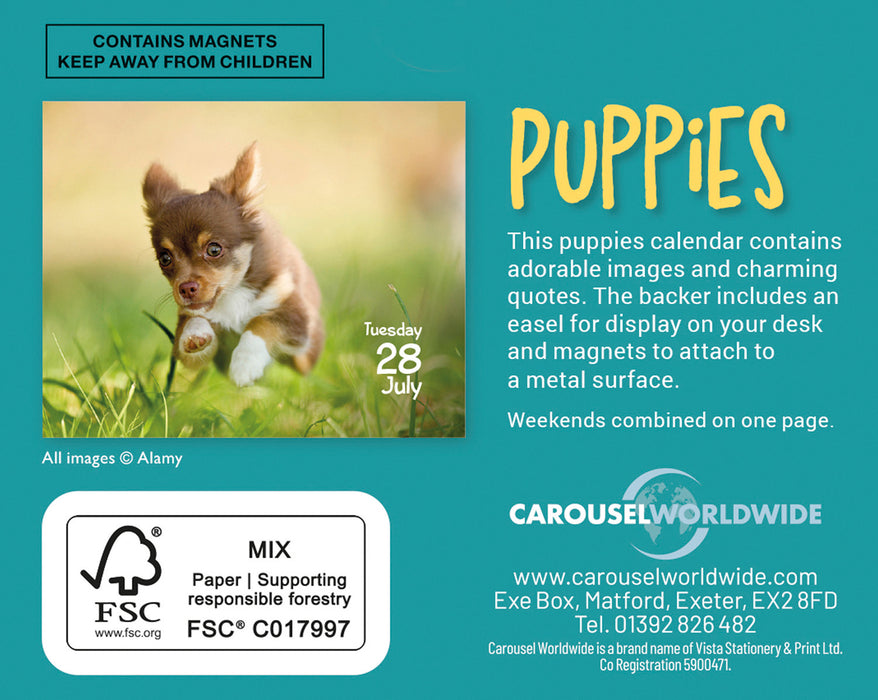 Puppies 2026 Mini Page-A-Day Calendar