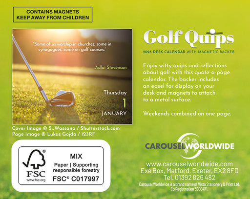 Golf Quips 2026 Mini Page-A-Day Calendar