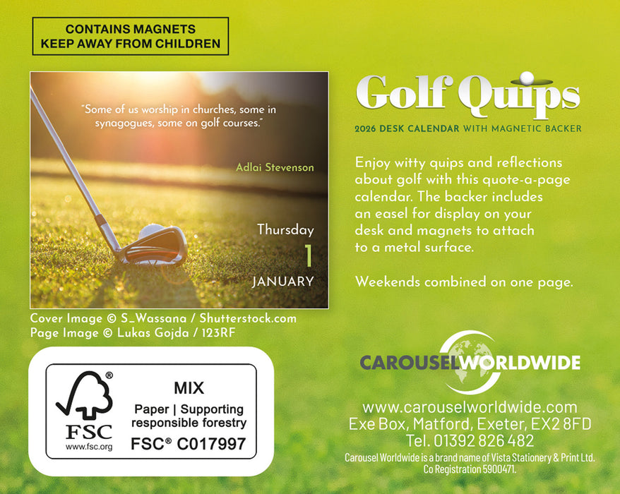 Golf Quips 2026 Mini Page-A-Day Calendar