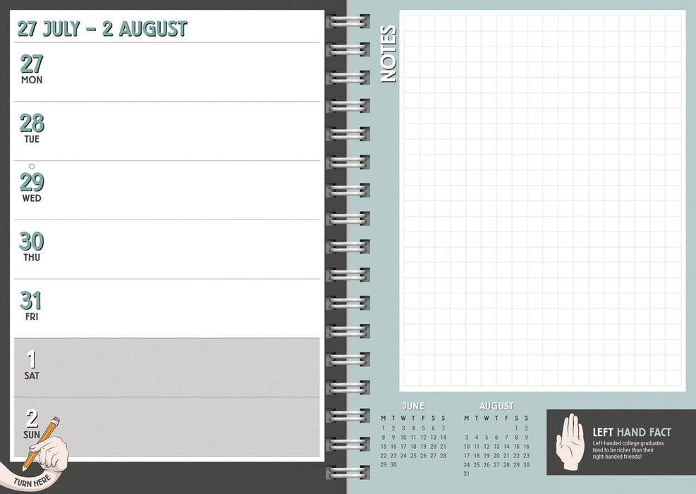 Left Handed 2026 Weekly Diary