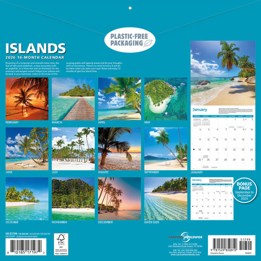 Islands 2026 Square Wall Calendar