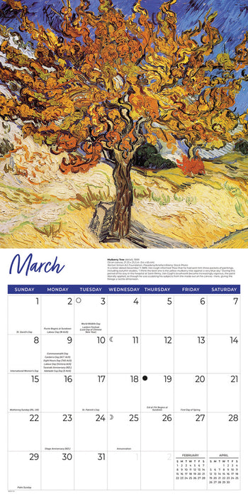 Van Gogh 2026 Square Wall Calendar