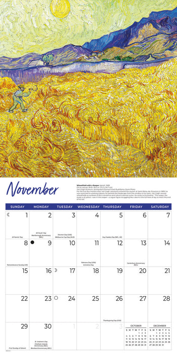 Van Gogh 2026 Square Wall Calendar