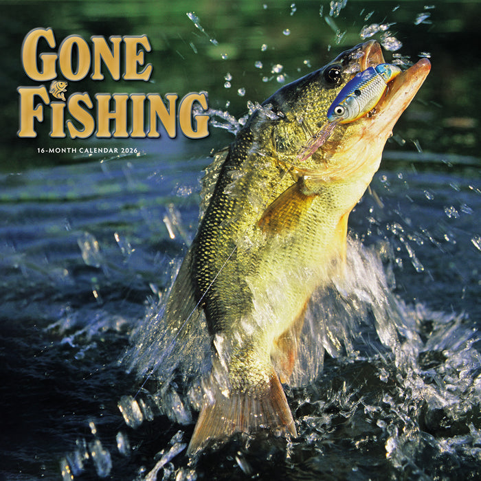 Gone Fishing 2026 Square Wall Calendar