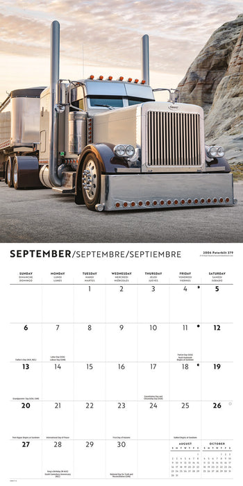 Trucks 2026 Square Wall Calendar