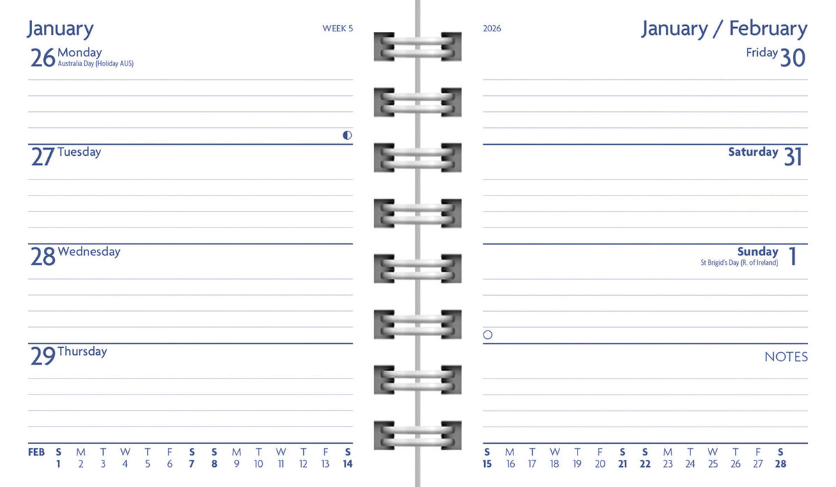 Fashion Diary Hedgehog Pattern 2026 Pocket Diary