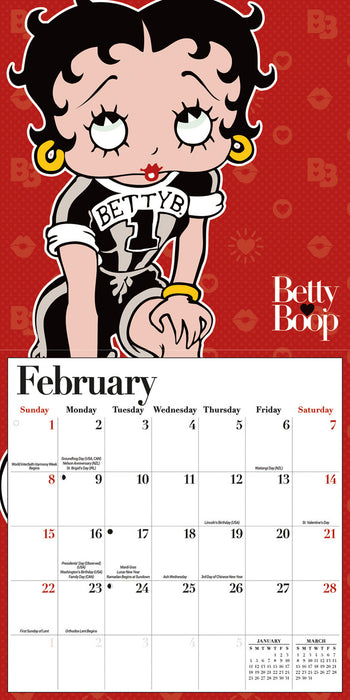 Betty Boop 2026 Mini Wall Calendar