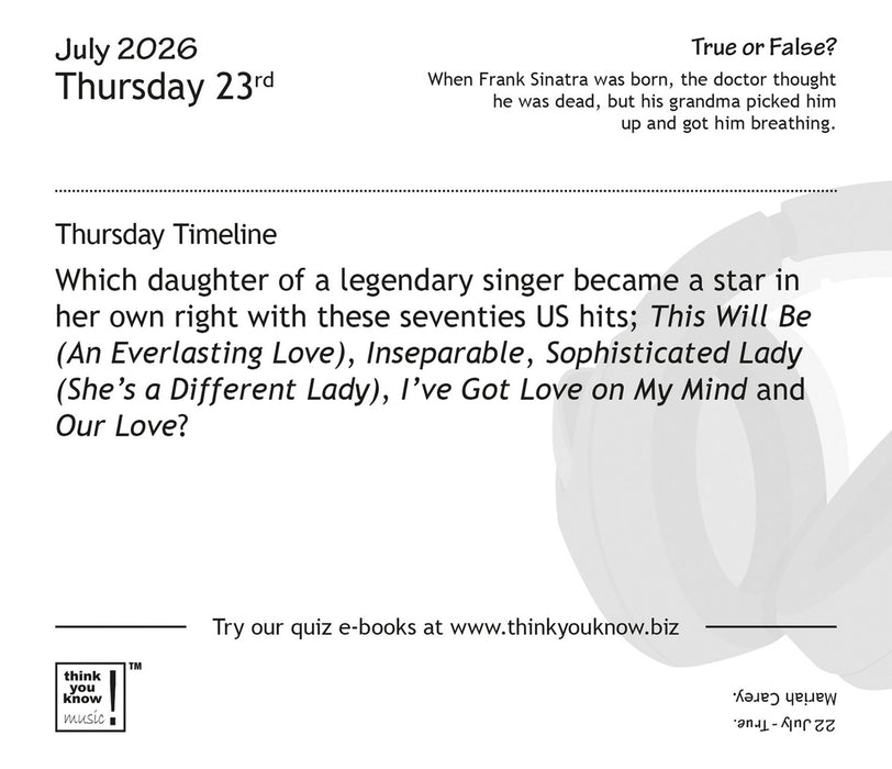 Think You Know Music 2026 Page-A-Day Calendar