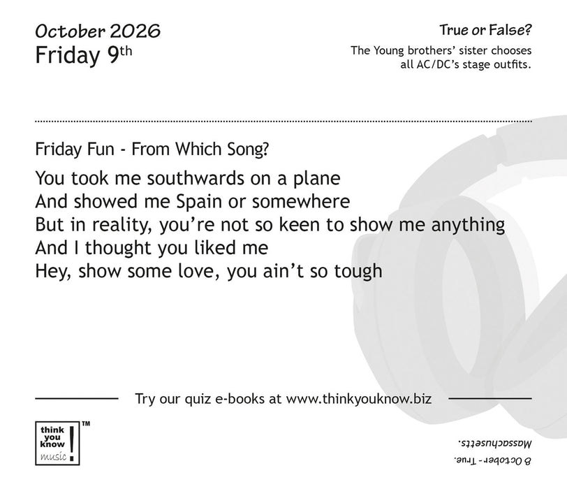 Think You Know Music 2026 Page-A-Day Calendar