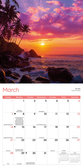 Beaches 2027 Square Wall Calendar