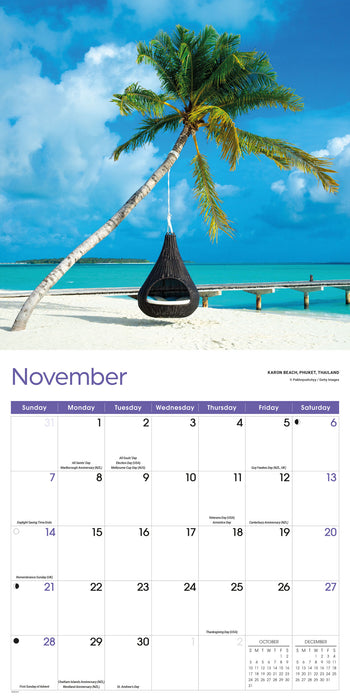 Beaches 2027 Square Wall Calendar