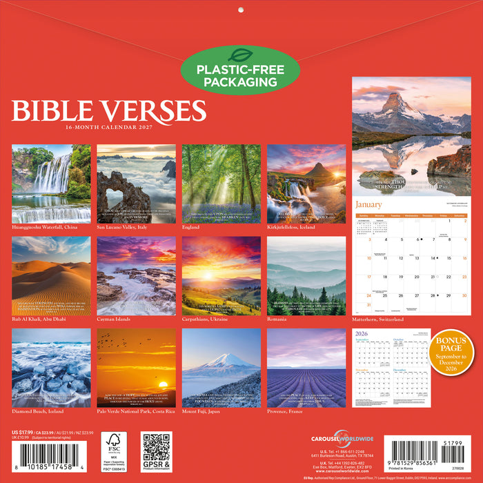 Bible Verses 2027 Square Wall Calendar