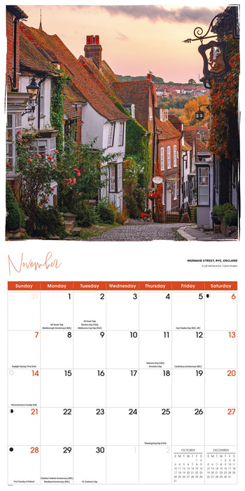 Romantic Europe 2027 Square Wall Calendar