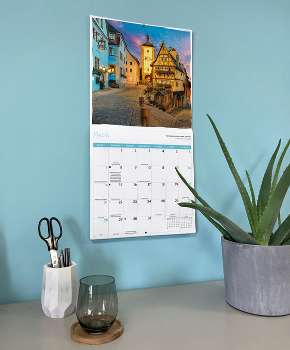 Romantic Europe 2027 Square Wall Calendar
