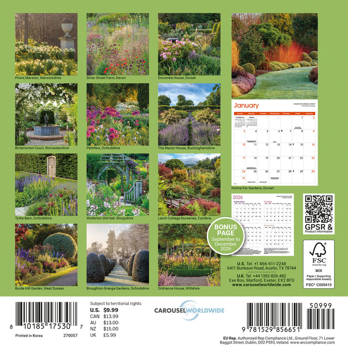 Gardens 2027 Mini Wall Calendar