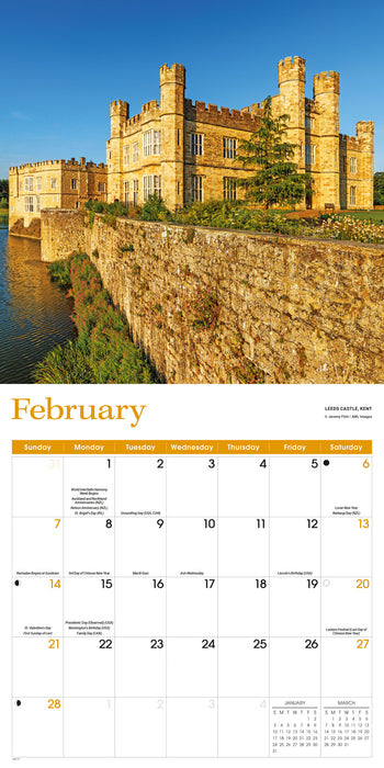 England 2027 Square Wall Calendar