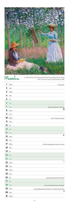 Monet Claude 2027 Slimline Wall Calendar