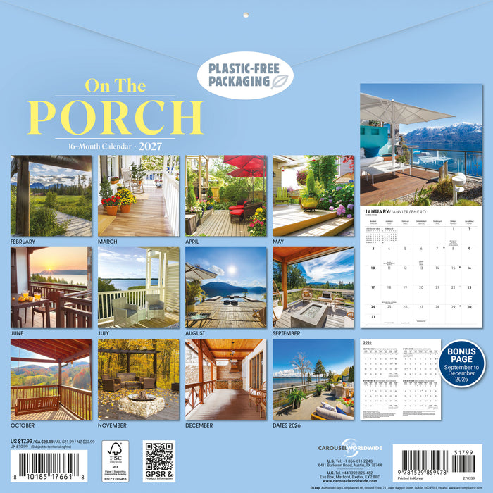 On the Porch 2027 Square Wall Calendar