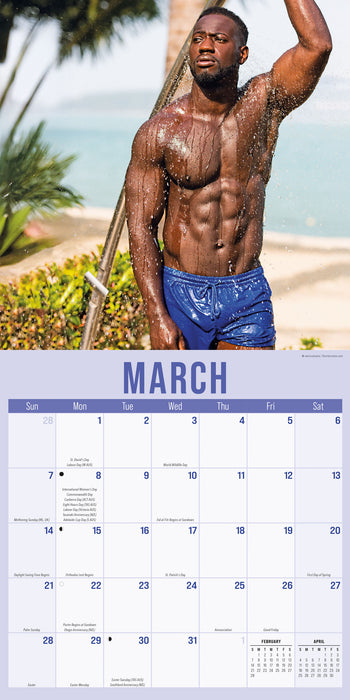 Hunks in Trunks 2027 Square Wall Calendar