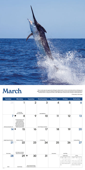 Gone Fishing 2027 Square Wall Calendar