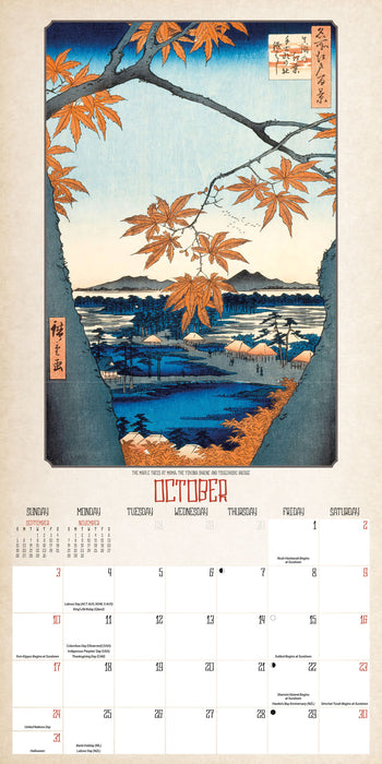 Japanese Woodblocks 2027 Square Wall Calendar