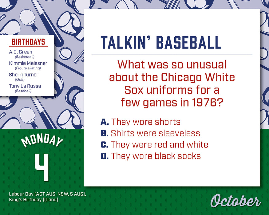 Daily Sports Trivia 2027 Page-A-Day Calendar