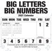 Big Letters Big Numbers 2027 Square Wall Calendar