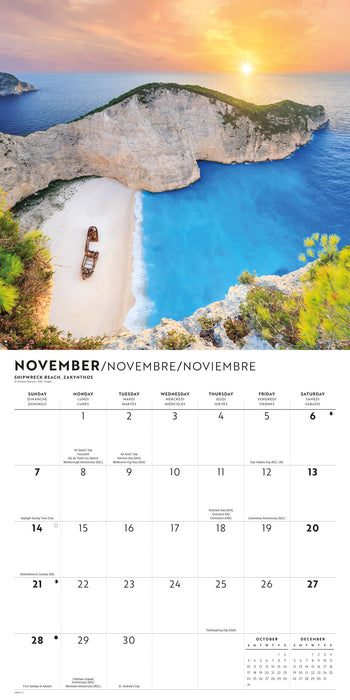 Greek Isles 2027 Square Wall Calendar