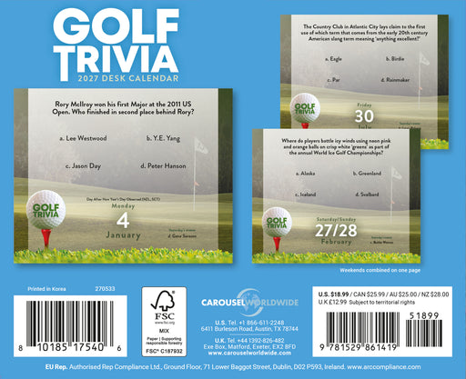 Golf Trivia 2027 Page-A-Day Calendar