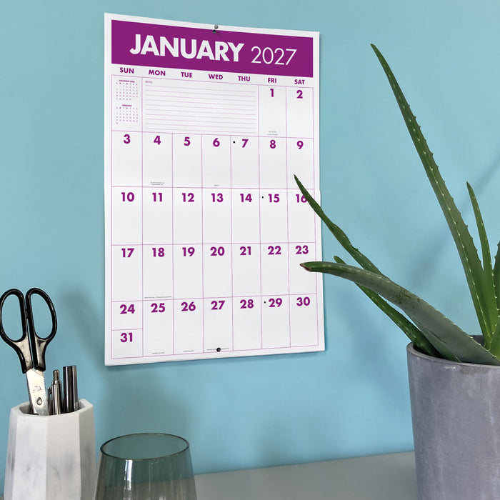Monster Grid 2027 Large Wall Calendar