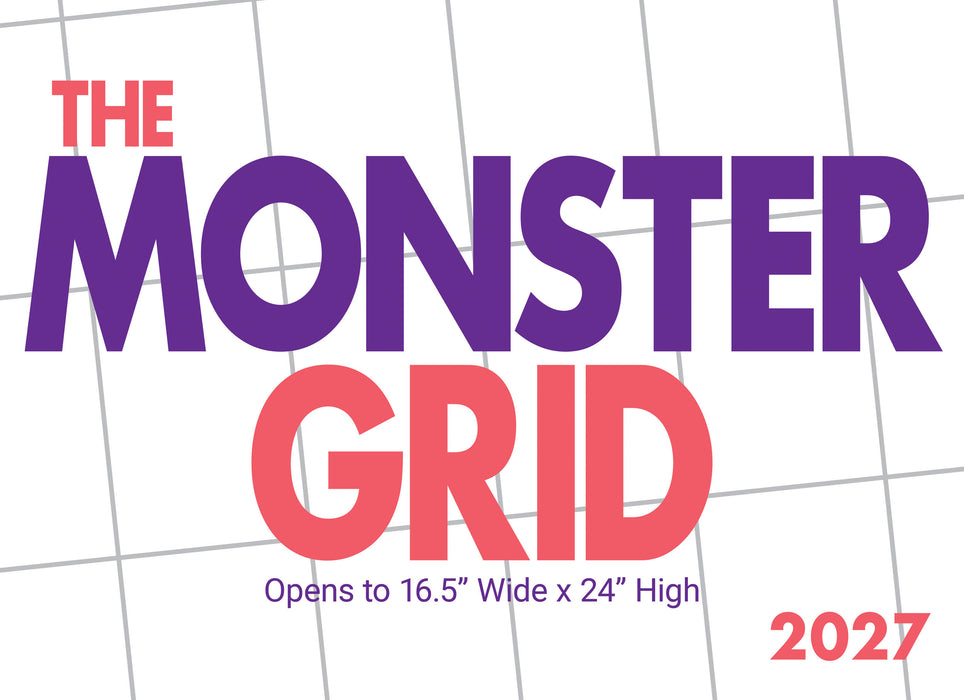 Monster Grid 2027 Large Wall Calendar
