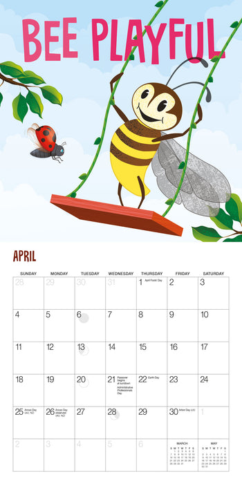Bee Happy 2027 Mini Wall Calendar