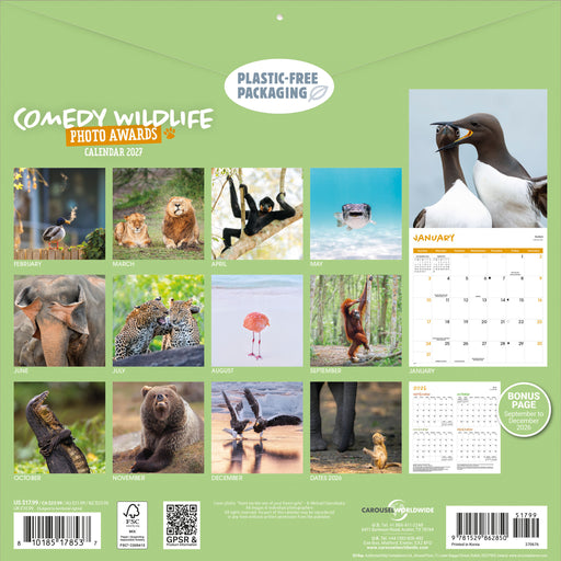 Comedy Wildlife Photography 2027 Square Wall Calendar