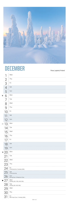WWF Beautiful World 2027 Slimline Wall Calendar