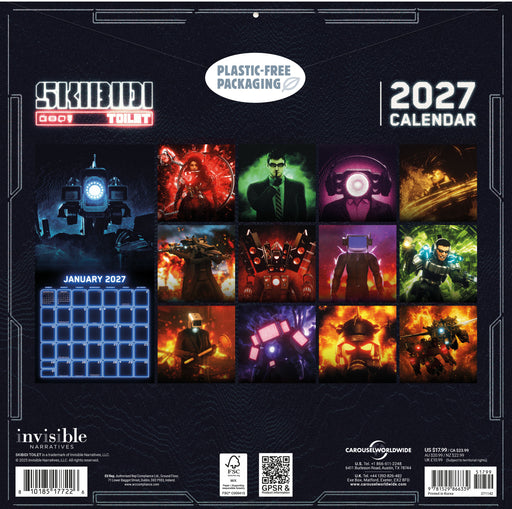 Skibidi Toilet 2027 Square Wall Calendar (Online Exclusive)