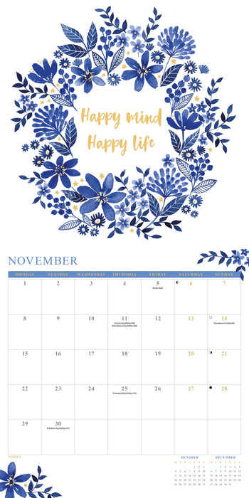 China Blue Orchard Design 2027 Square Wall Calendar