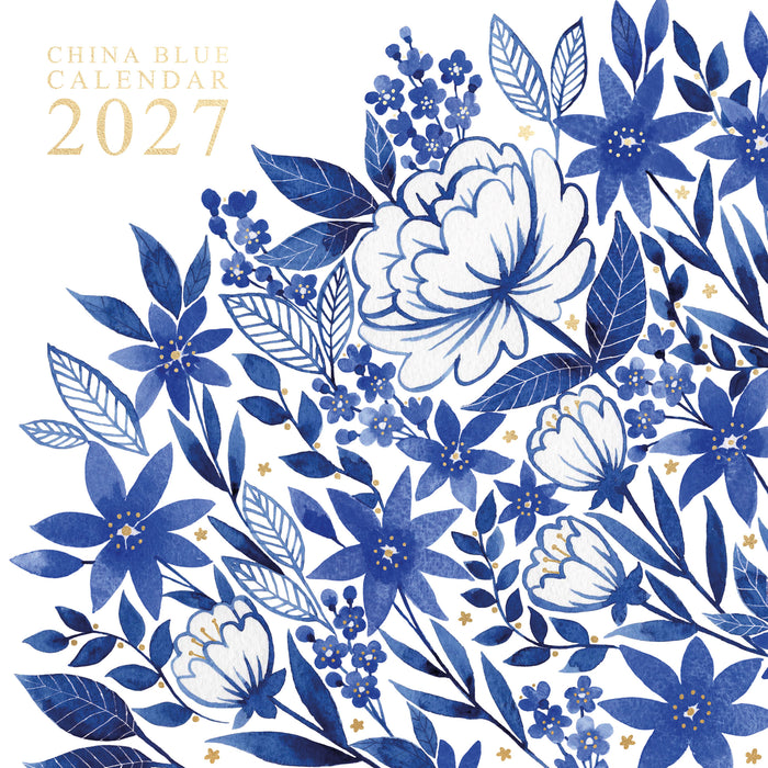 China Blue Orchard Design 2027 Square Wall Calendar