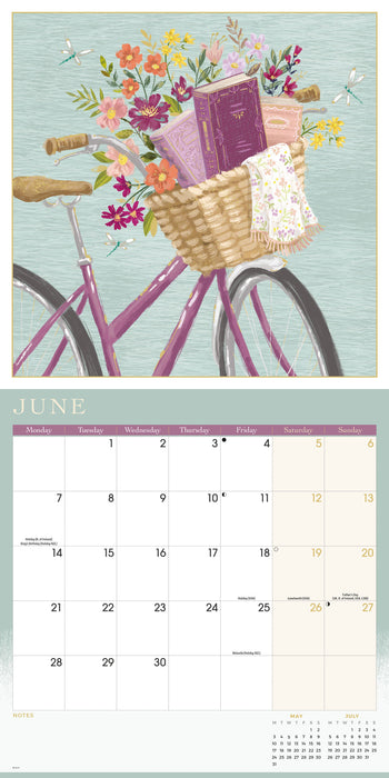Book Lovers Orchard Design 2027 Square Wall Calendar