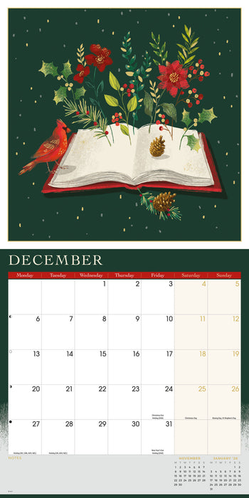 Book Lovers Orchard Design 2027 Square Wall Calendar