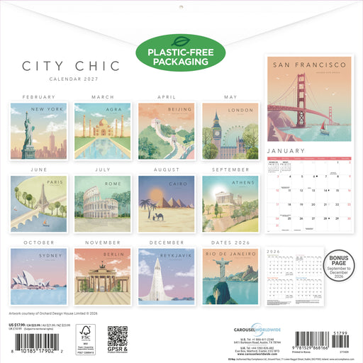 City Chic  Orchard Design 2027 Square Wall Calendar